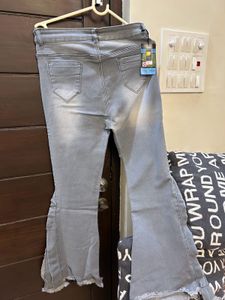 Greyish Bell Bottom Jeans New With Tag In Size 34