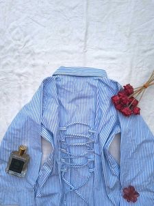 Corset Back Striped Shirt🫶🏻