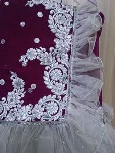 Frill Saree Reshm Work