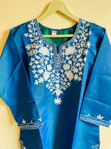 Blue Embroidered Kurta