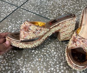 Embellished Gold Heels