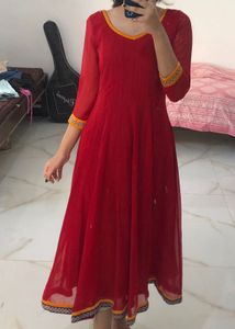 Red Anarkali Kurti