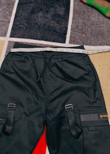 Men's Black Cargo Joggers