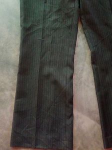 Striped mid rise bootcut formal trousers