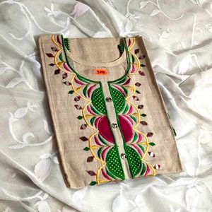 Off White Khadi Cotton Kurtii