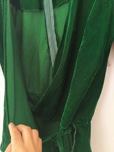 Green Velvet Wrap Top