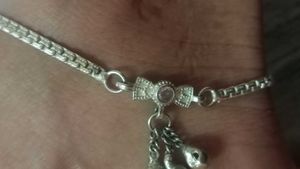Silver Anklet with Charms
