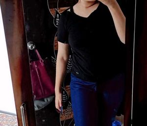 Black V-Neck Tie Detail Top