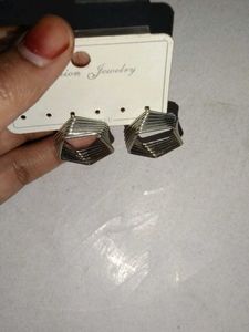 Geometric Silver Earrings