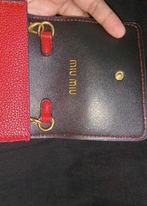 Authentic Red Wallet By Brand MIUMIU