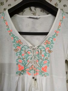 Boho Embroidered Tunic Top