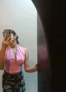 Pink Halter Neck Top
