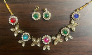 Colorful Stone Necklace &amp; Earring Set
