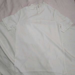 White Lace Trim Top