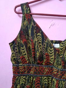 Aniston Leaf Print Dress