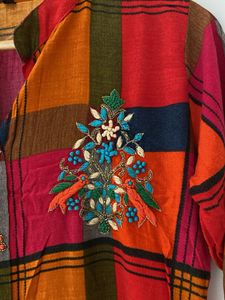 colourful check kurti