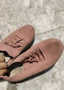 Dusty Rose Knit Sneakers