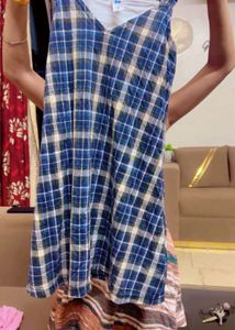 Blue Checkered Tank Top