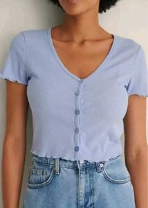Cute Cropped Button-Down Top