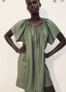 H&amp;M Green A-Line Dress