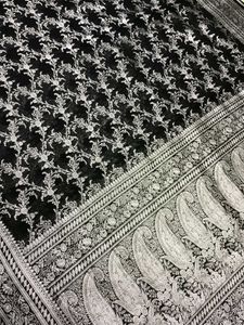 Vintage Black &amp; Silver Banarasi Silk Saree