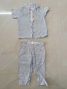 Babyhug Half Sleeves Nightsuit Checks Print