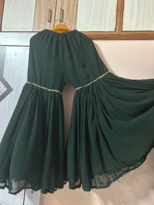 GREEN MIRROR WORK SHARARA KURTI