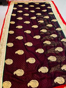 Bridal Red Colour Beautiful Saree
