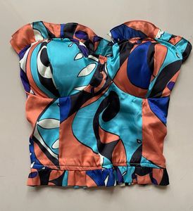 Shein Retro Print Corset Top