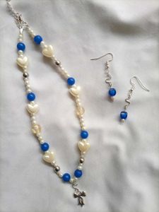 Unique &#34;Wavy Fairycore&#34;Choker With Earrings 🌊💙✨