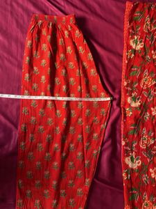 Red Floral Print Lounge Set