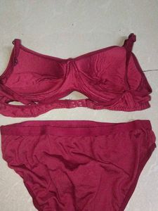 Maroon Bra &amp; Panty Set