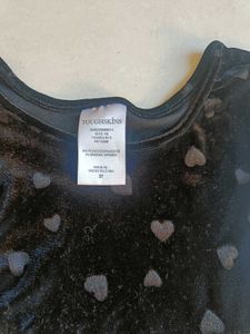 Adorable Girls&#39; Heart Print Velvet Dress