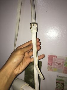 White Clutch With Adjustable Strap