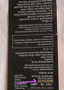 Black Unused of Liquid pencil eyeliner