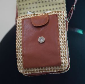 Jute Lather Mobile Sling Bags