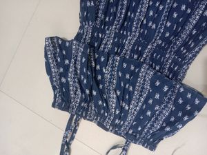 Long Dark BluePrinted Dress