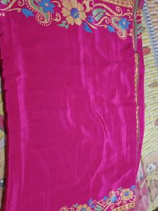 Elegant Crape Pink Saree