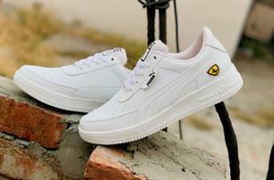 Lamborghini Logo Puma All White Causal Shoes