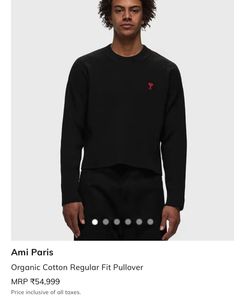 AMI Paris Black Crewneck Sweatshirt