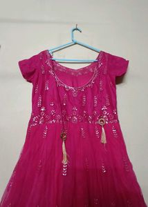 Pink Embroidered Indian Dress