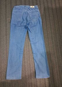 straight fit denim jeans with high waist