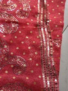 Coral Georgette Saree with blouse