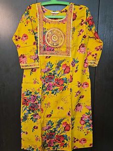 Yellow Floral Kurti