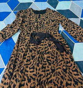 Brown Animal Print Dress