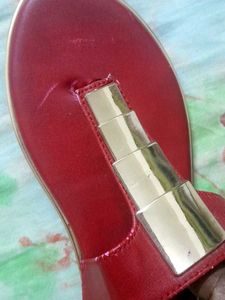 Red Flats Open Toe