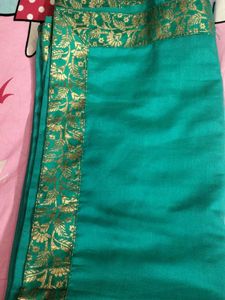 New Brocade  Border Saree With Unstitched Blouse