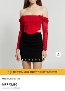 Red Mesh Corset Top
