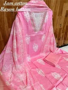 Pink Floral Dress Material