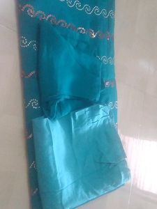 Sequins Saree With Blose And Petticot.